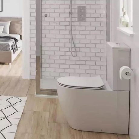 Crosswater Close Coupled Toilet Crosswater KAI X Compact Rimless Close Coupled Toilet with Cistern and Soft Close Quick Relese Seat