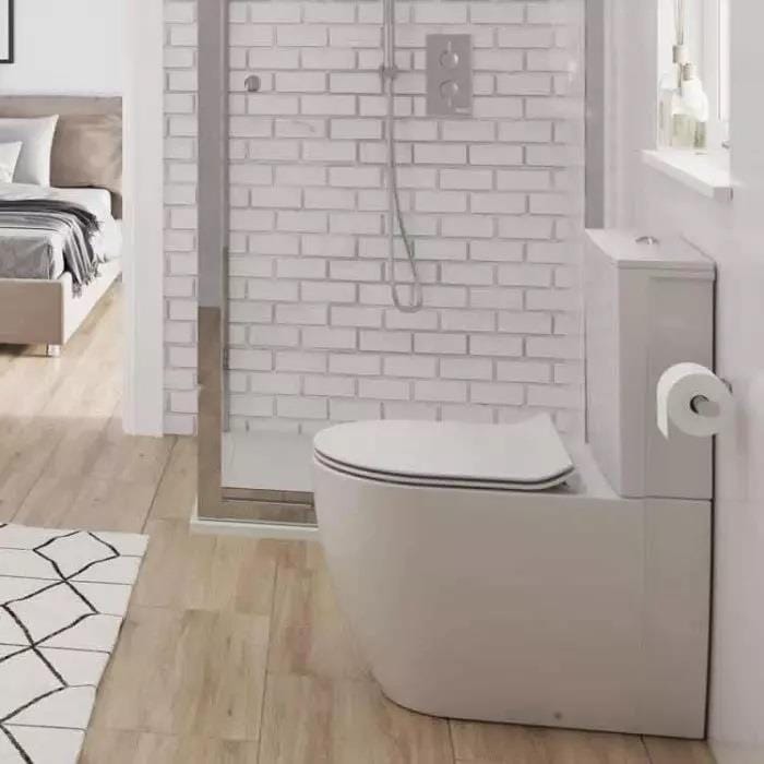 Crosswater Close Coupled Toilet Crosswater KAI X Compact Rimless Close Coupled Toilet with Cistern and Soft Close Quick Relese Seat