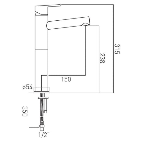 VADO Mono Basin Tap Vado Sense Tall Mono Basin Mixer Tap in Chrome
