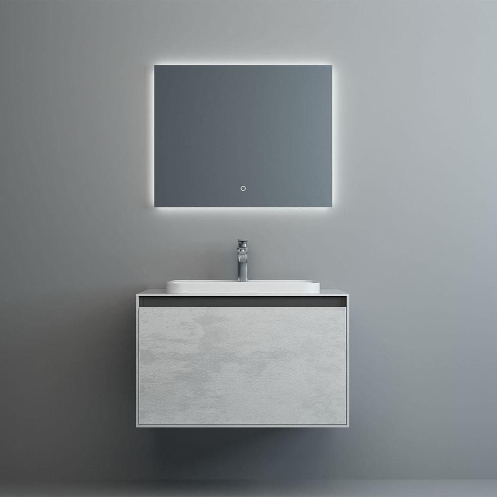Aquarius Wall Mounted Vanity Unit Natural Stone / White Marble Aquarius KF-Series One Drawer 800mm Vanity Unit with Countertop