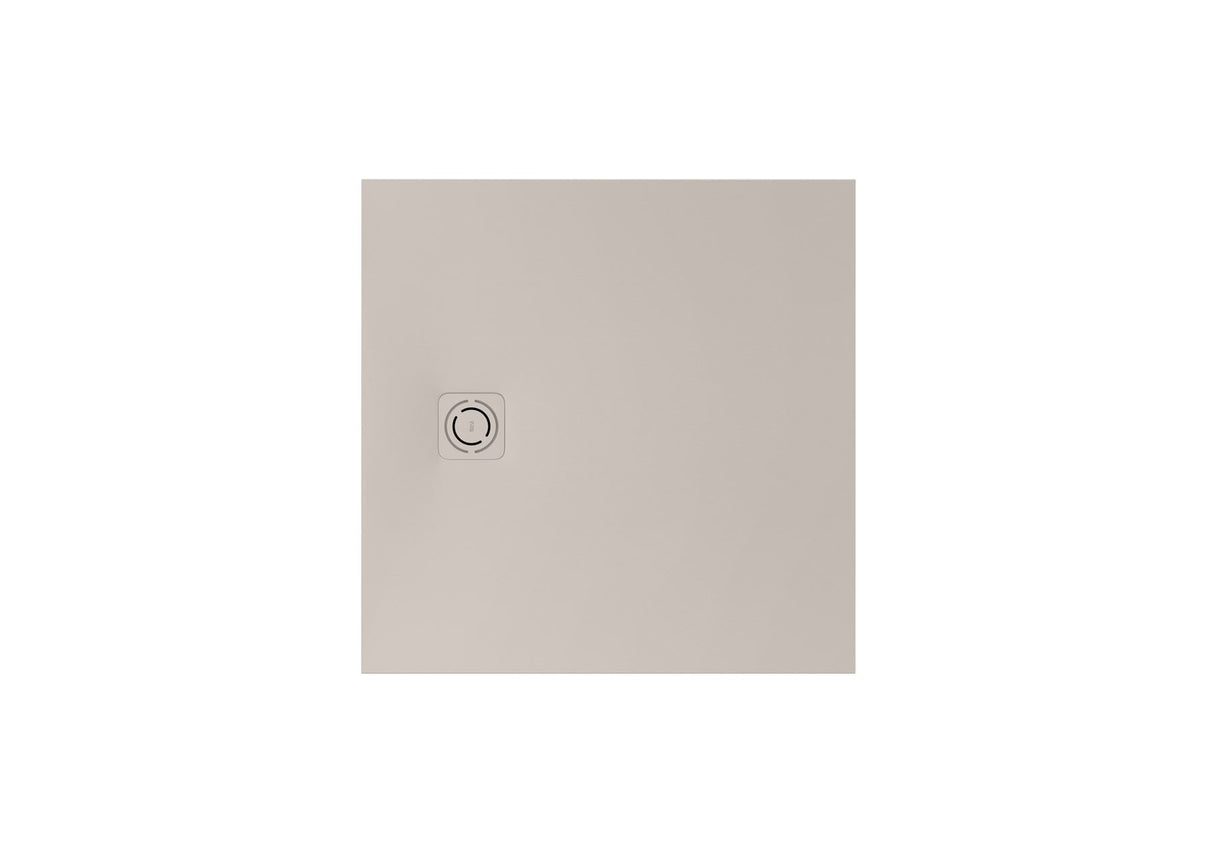 ROCA Square Shower Tray Beige / 900 x 900mm ROCA Terran-N Superslim Stonex® Square Shower Tray with Twist Colour Match Waste Cover