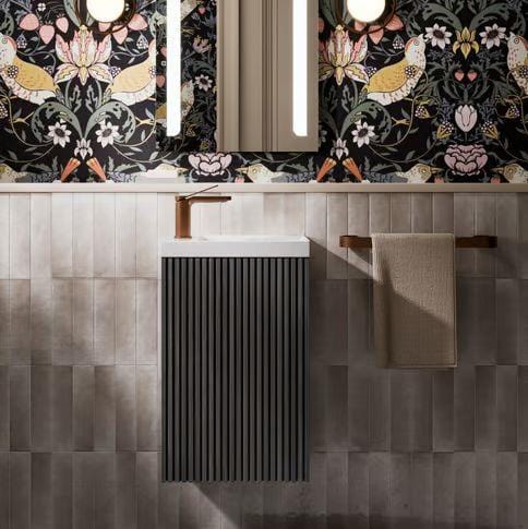 Crosswater Cloakroom Vanity Unit Crosswater Limit Cloakroom Wall Mounted 400mm Single Door Vanity Unit with Basin