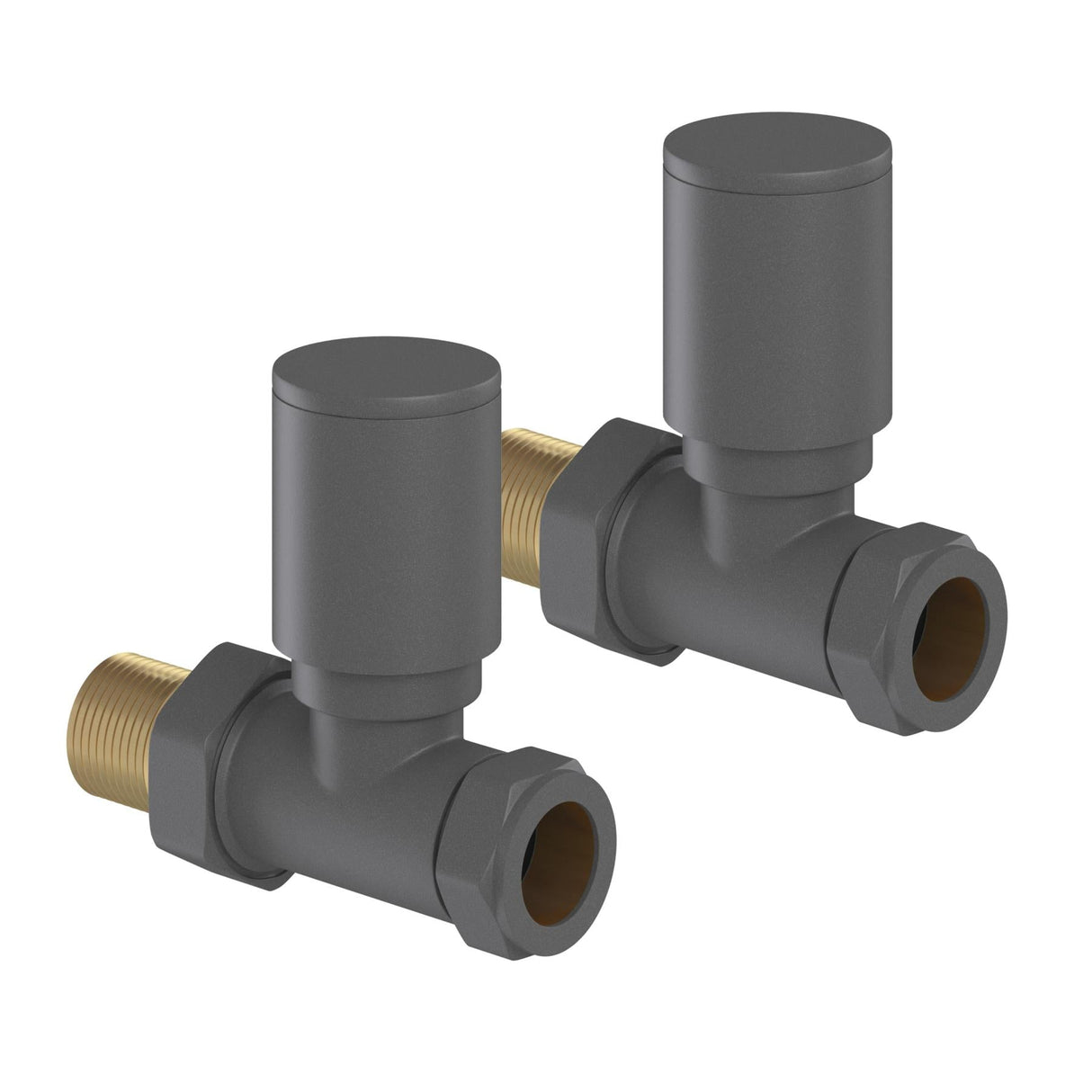 Tissino Radiator Valve Anthracite Tissino Straight Manual Radiator Valves (Pair)