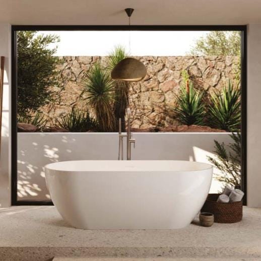 Saneux Modern Freestanding Bath Saneux Lola Freestanding Double Ended Bath - 1700mm X 800mm - White