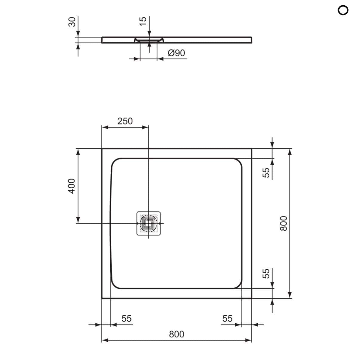 Ideal Standard Rectangle Shower Tray Ideal Standard Ultra Flat S+ Shower Tray 30mm including Waste