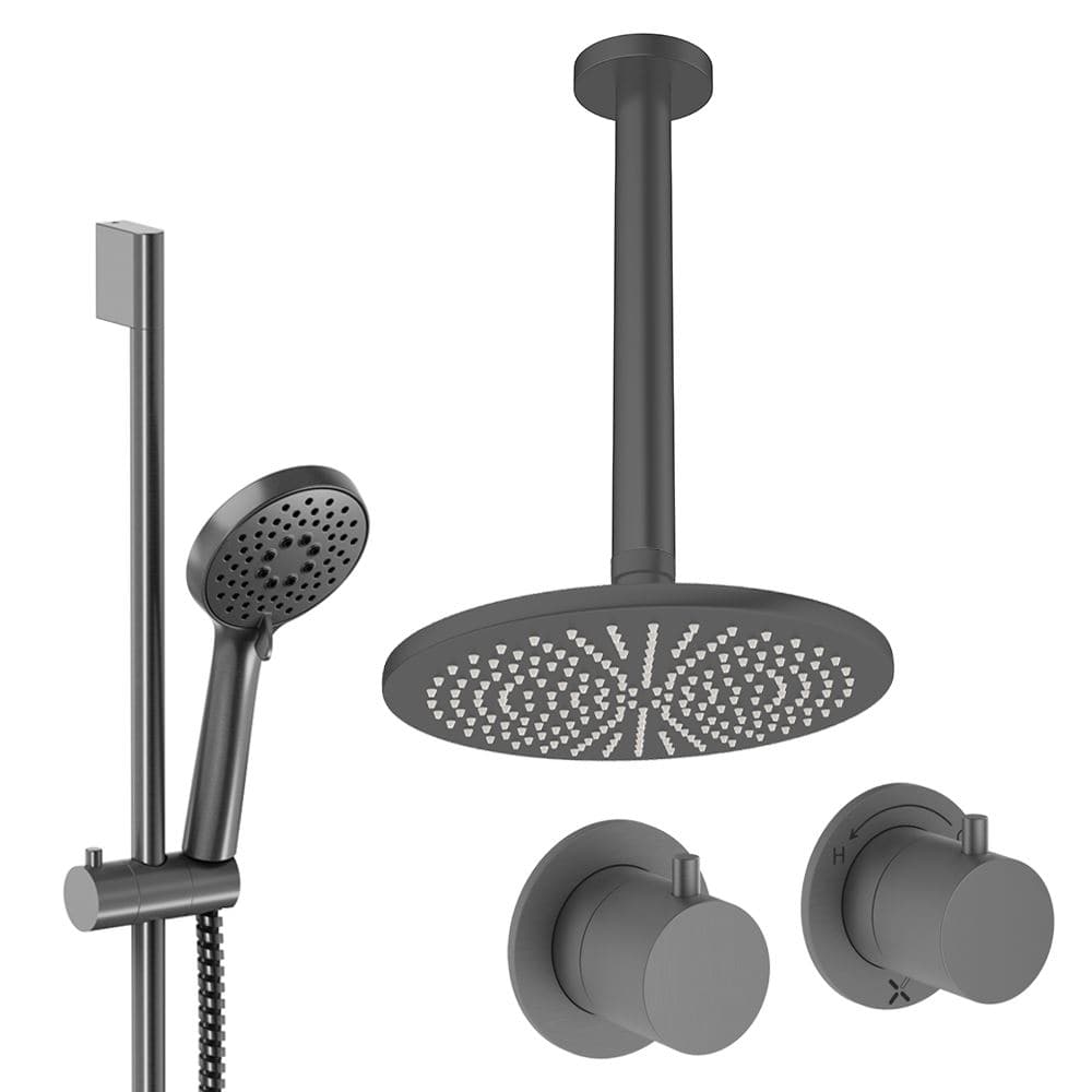 UK Bathroom Store Concealed Shower Set Crosswater Module Shower Set 2 with Riser Rail Kit and Overhead Shower