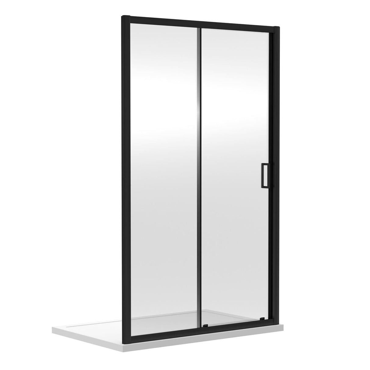 Aquarius Bathrooms Sliding Shower Door Matt Black / 1100mm Aquarius Urbano 6mm Sliding Shower Door 1850mm