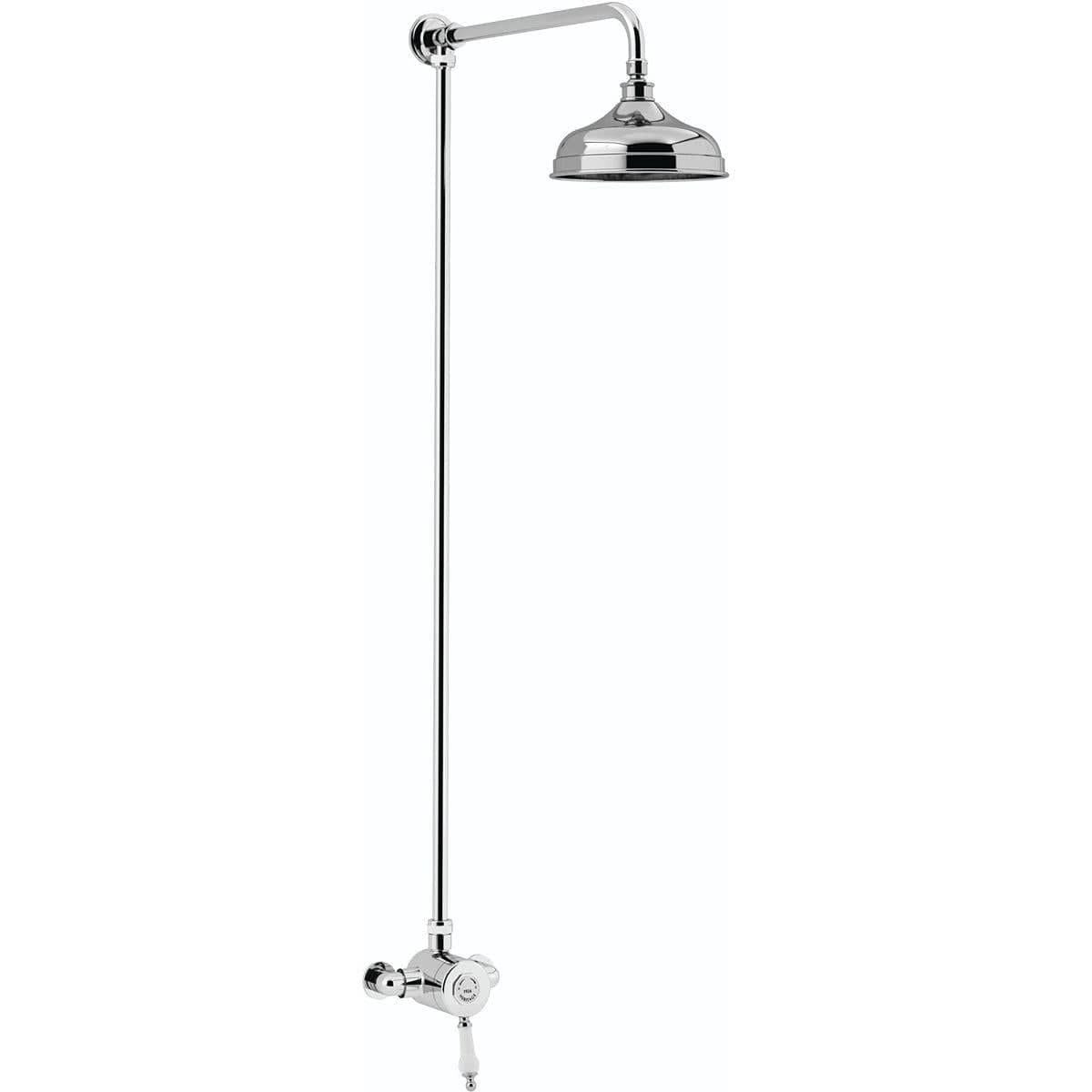 Heritage Exposed Shower Set Chrome Heritage Glastonbury Exposed Shower with Premium Fixed Rigid Riser Kit