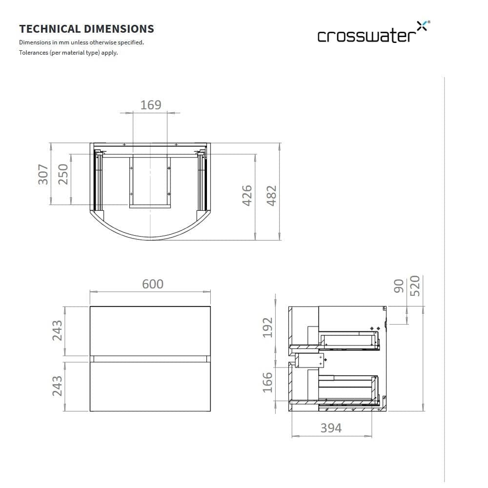 Crosswater Wall Mounted Vanity Unit Crosswater Svelte Wall Hung Vanity Unit with Basin
