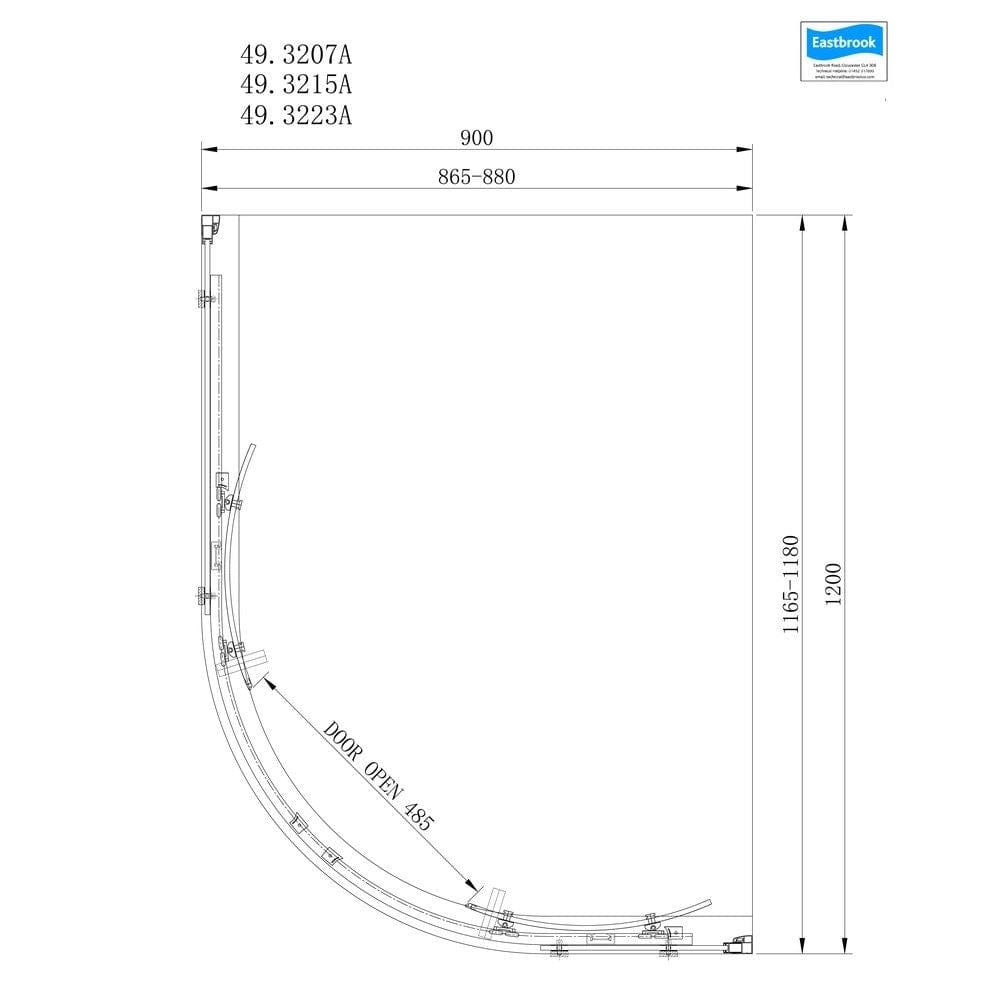 Eastbrook Quadrant Shower Enclosure Eastbrook Corniche 2000 8mm Quadrant Shower Enclosure