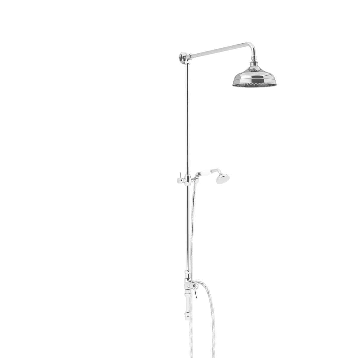 Heritage Shower Riser Rail Chrome Heritage Fixed Rigid Riser Shower Kit with Diverter to Fixed Shower Head and Handset
