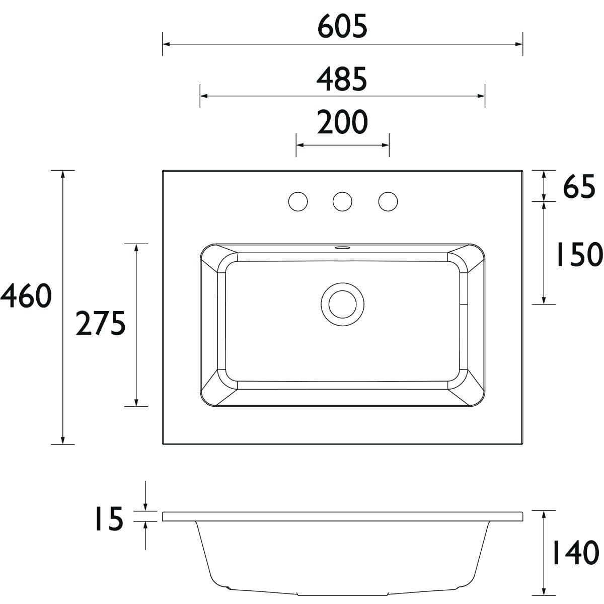 Heritage Wall Mounted Vanity Unit Heritage Lynton 600mm Wall Hung Vanity Unit with Basin, Waste and Handle Bundle