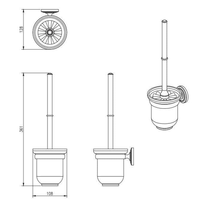Miller Toilet Brush Miller Oslo Wall Mounted Toilet Brush and Holder