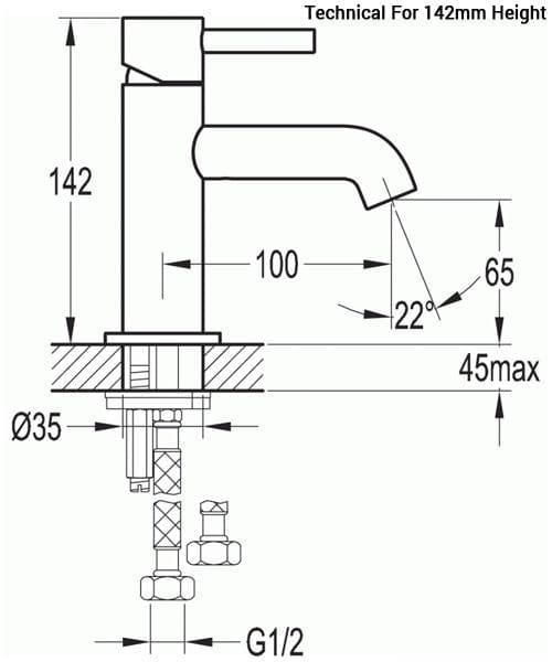 Flova Levo Single Lever Mini Mono Basin Mixer Tap