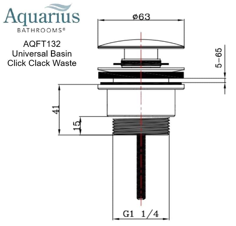 Aquarius Basin Waste Aquarius FT Universal Click Clack Basin Waste