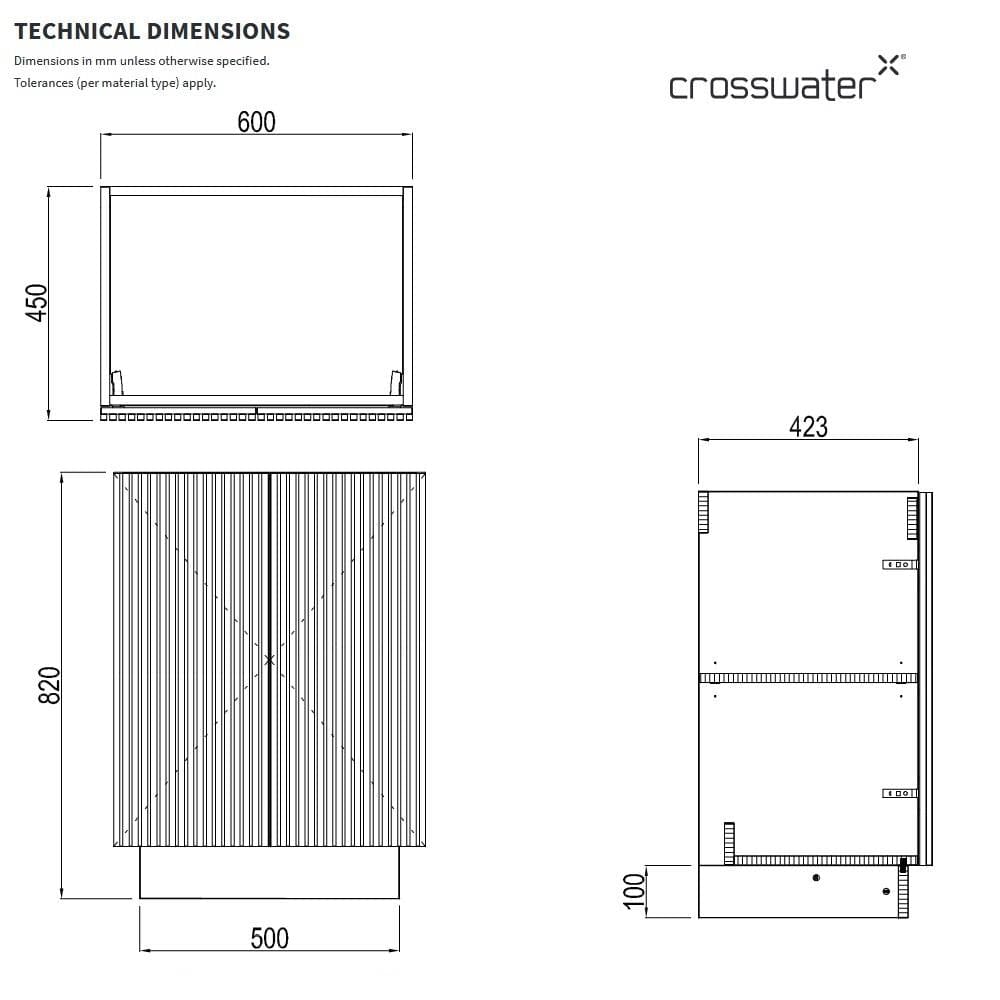 Crosswater Floor Standing Vanity Unit Crosswater Limit 600mm Floorstanding Vanity Unit with Worktop