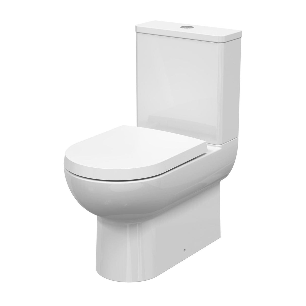 Aquarius Bathrooms Close Coupled Toilet Aquarius Cove Compact Rimless Flush to Wall Close Coupled Toilet with Soft Close Quick Release Seat