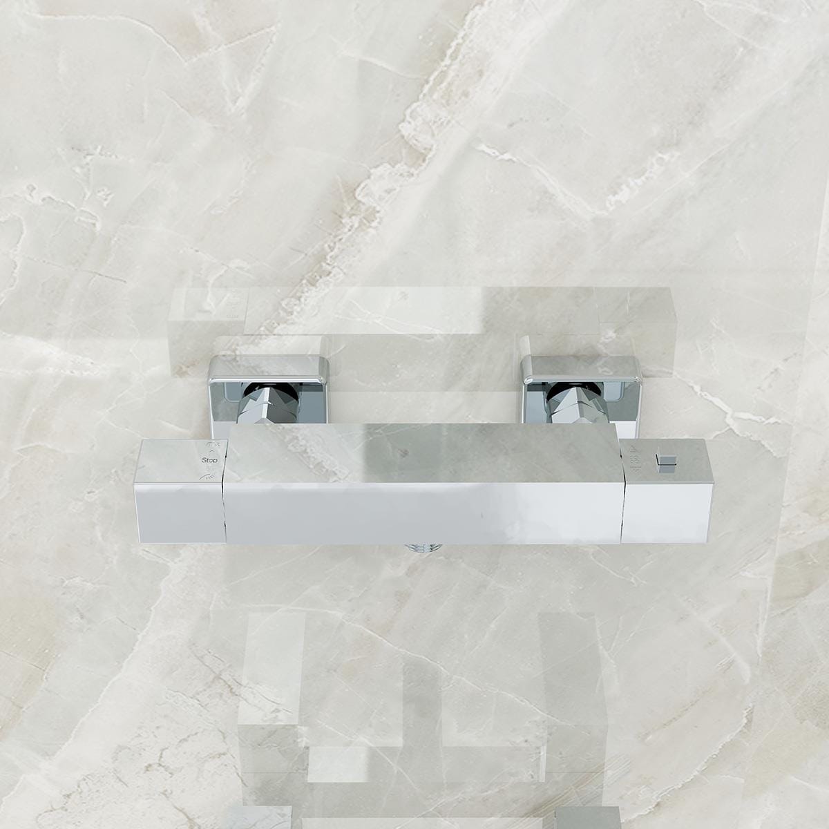 Imex Exposed Shower Valve Imex Bloque Bar Shower Valve in Chrome