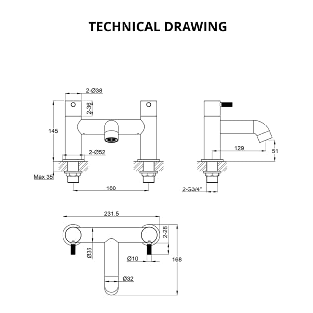 Imex Bath Mixer Imex Ravine Bath Filler