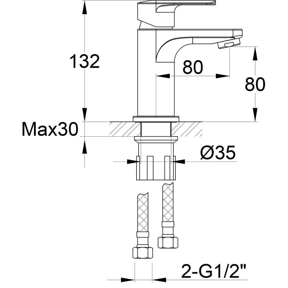 Imex Mono Basin Tap Imex Suburb Small Basin Mixer Tap with Universal Waste