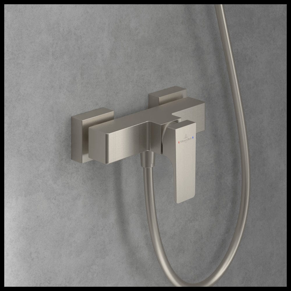 Villeroy & Boch Exposed Shower Valve Brushed Nickel Villeroy & Boch Architectura Exposed Thermostatic Square Shower Valve