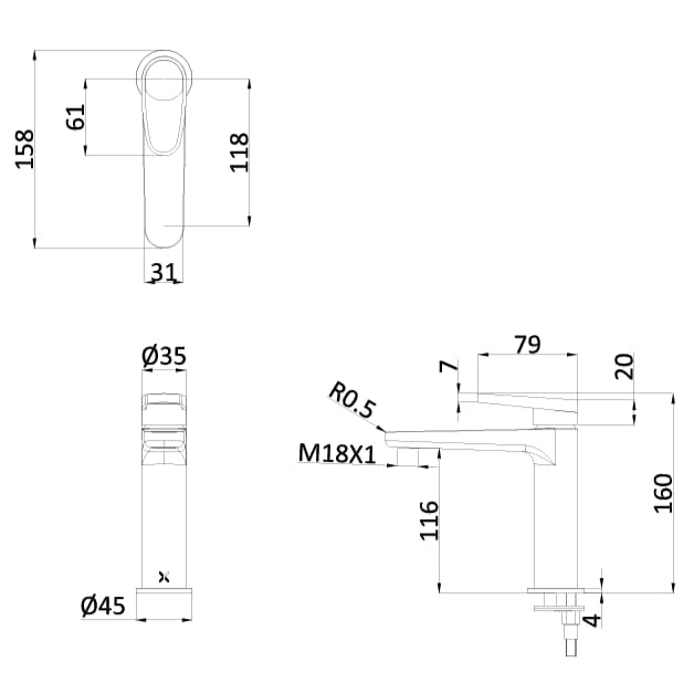 Crosswater Mono Basin Tap Crosswater Lazo Basin Monobloc Mixer Tap