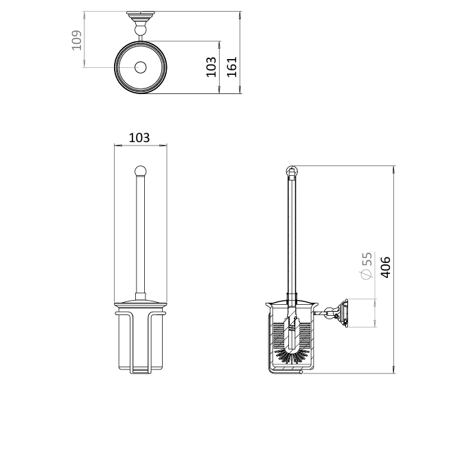Crosswater Belgravia Toilet Brush and Holder