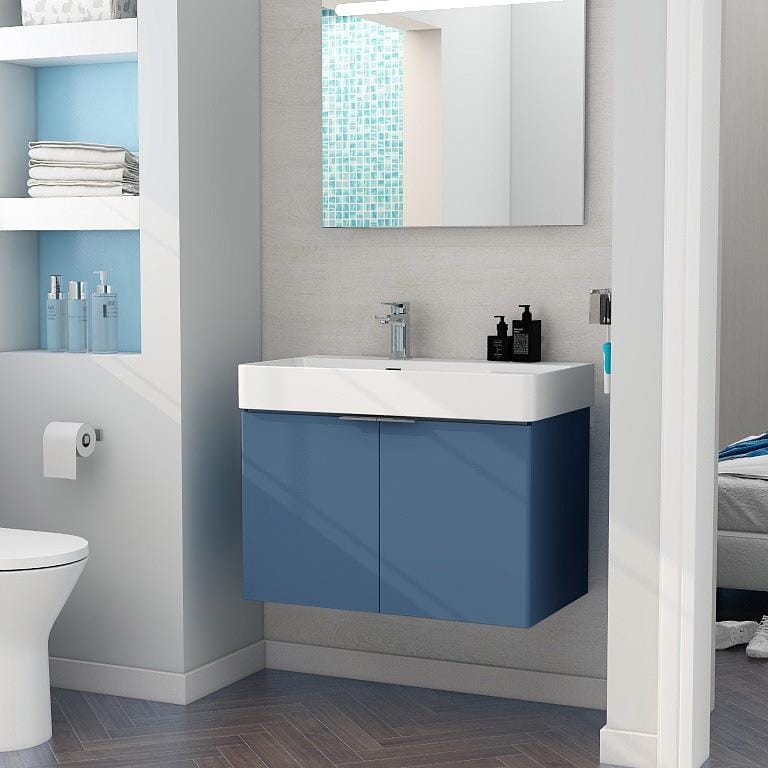 Imex Wall Mounted Vanity Unit Imex Blade Wall Mounted 800mm Double Door Vanity Unit with Basin