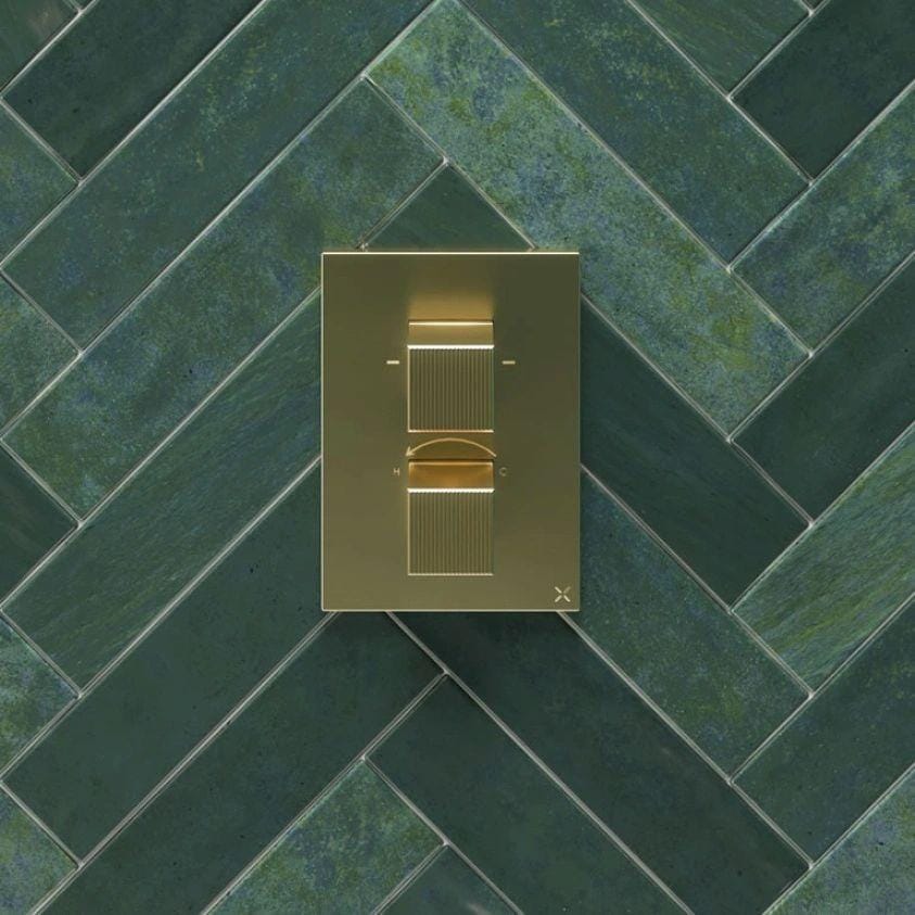 Crosswater Concealed Shower Valve Brushed Brass Crosswater Limit Crossbox 2 Multi-Flow Outlet Trimset