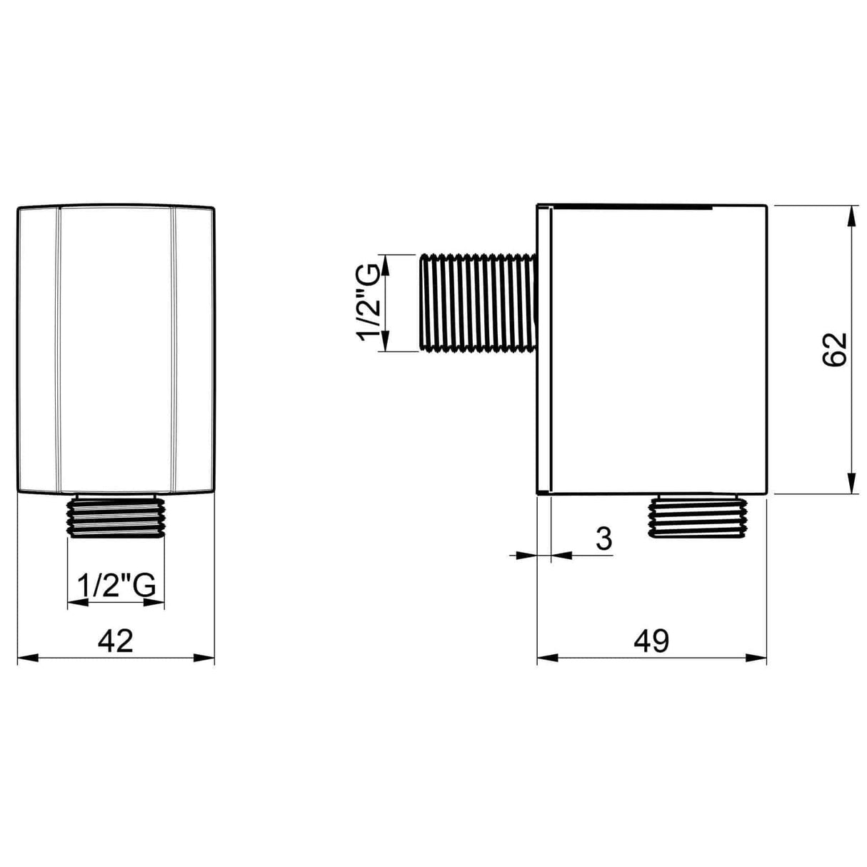 Crosswater Shower Elbow Crosswater MPRO Wall Outlet