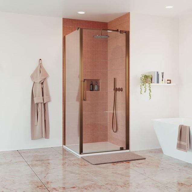 Crosswater Side Panel Brushed Bronze / 900mm Crosswater Optix 10 Side Panel for Pivot Shower Door