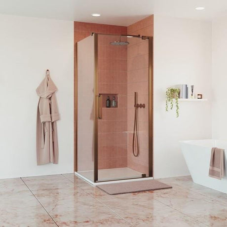 Crosswater Side Panel Brushed Bronze / 900mm Crosswater Optix 10 Side Panel for Pivot Shower Door