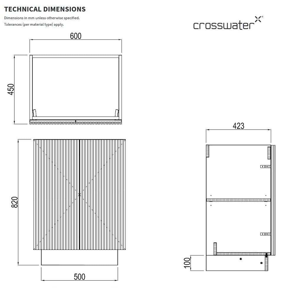 Crosswater Floor Standing Vanity Unit Crosswater Limit 600mm Floorstanding Vanity Unit with Basin