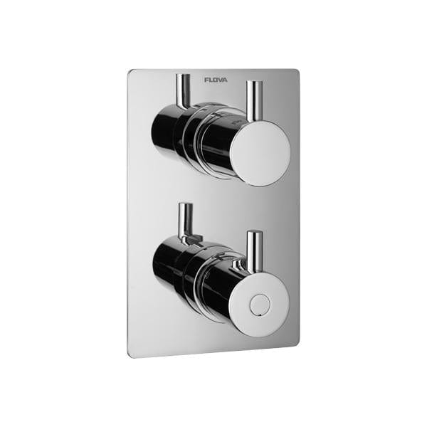 Flova Concealed Shower Valve Diamond Chrome Flova Levo Square 1, 2 or 3 Outlet SlimBOX Finishing Set