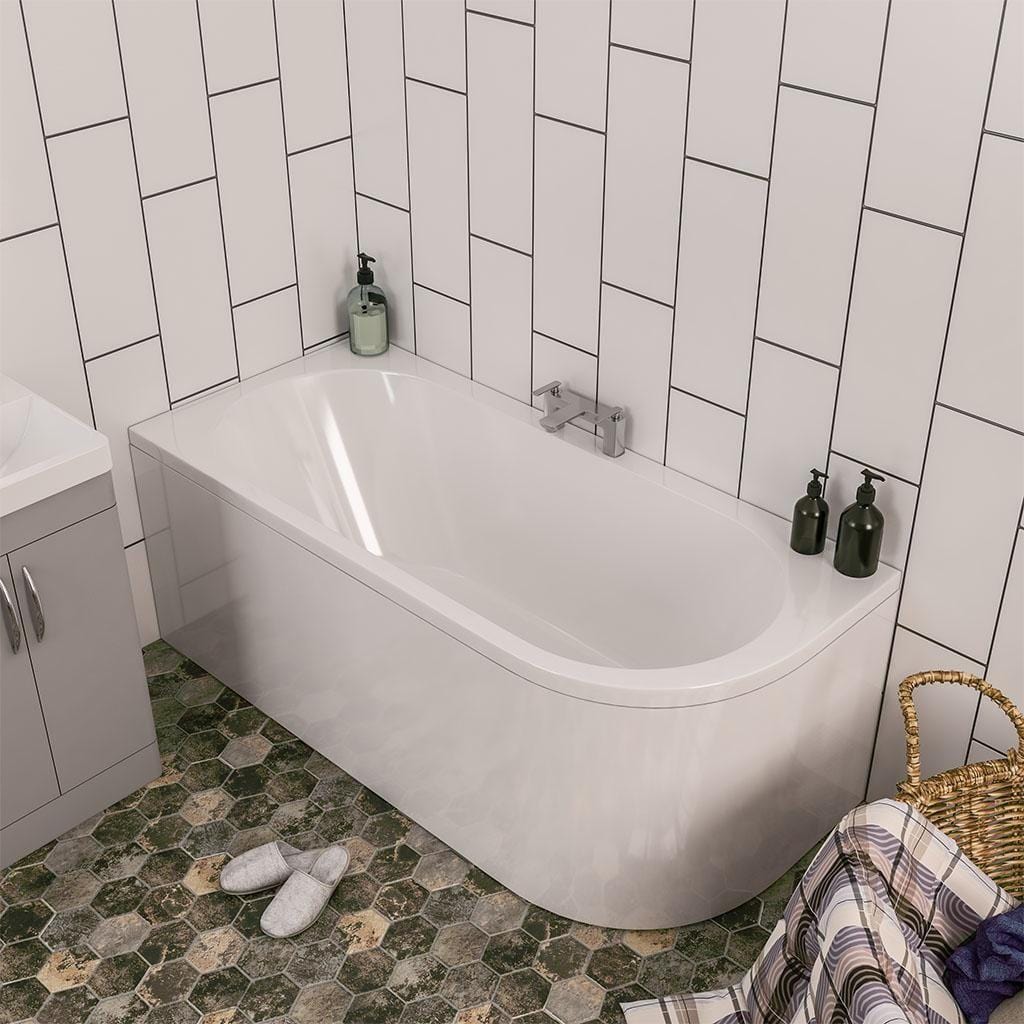 Eastbrook Double Ended Bath 1600 x 725mm / Reinforced / Left Handed Eastbrook Biscay Double Ended Bath with Curved End