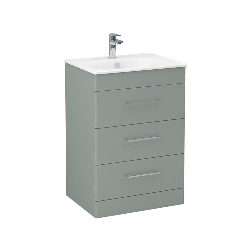 Imex Floor Standing Vanity Unit Imex Croma Floor Standing Three Drawer 600mm Vanity Unit with 1 Tap Hole Basin