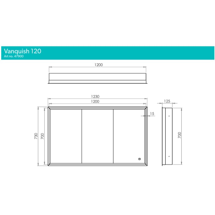 HiB Mirrored Cabinet HiB Vanquish LED Illuminated Recessed Cabinet