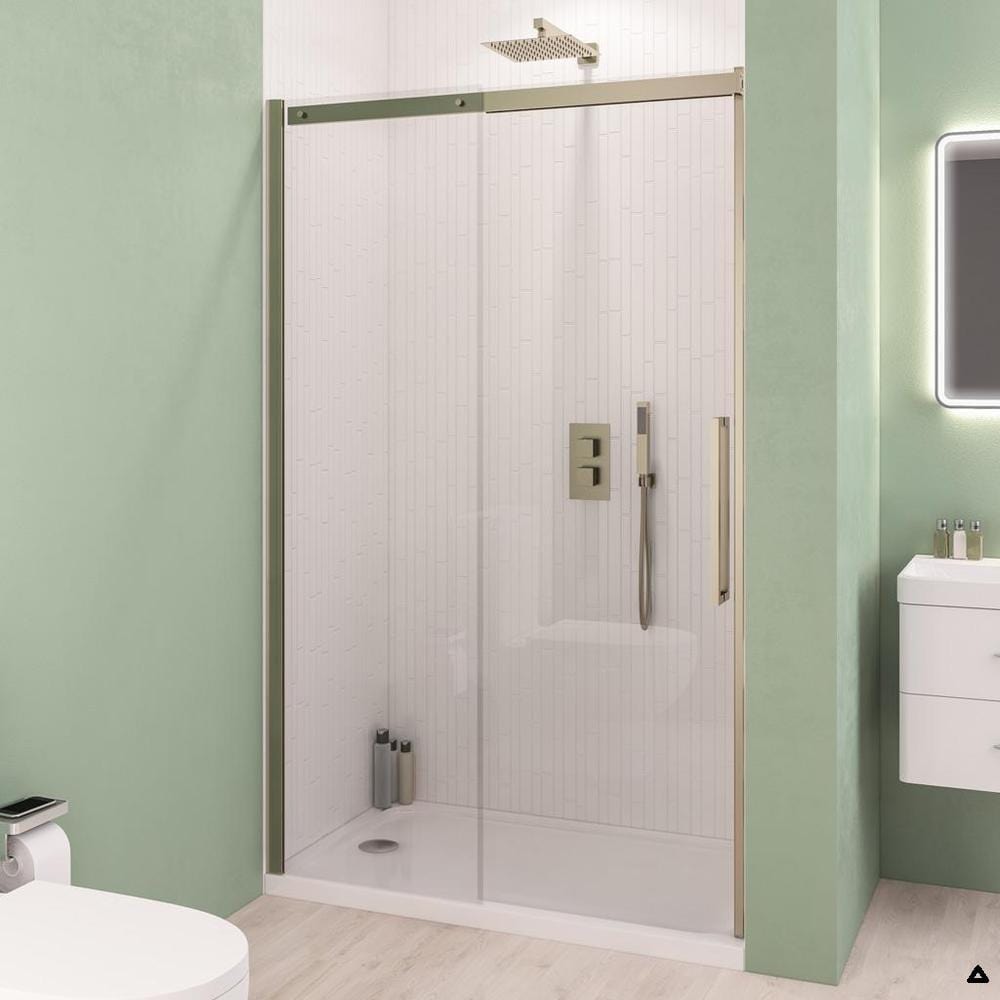 Eastbrook Sliding Shower Door Brushed Brass / 1700mm Eastbrook Corniche 2000 8mm Sliding Shower Door