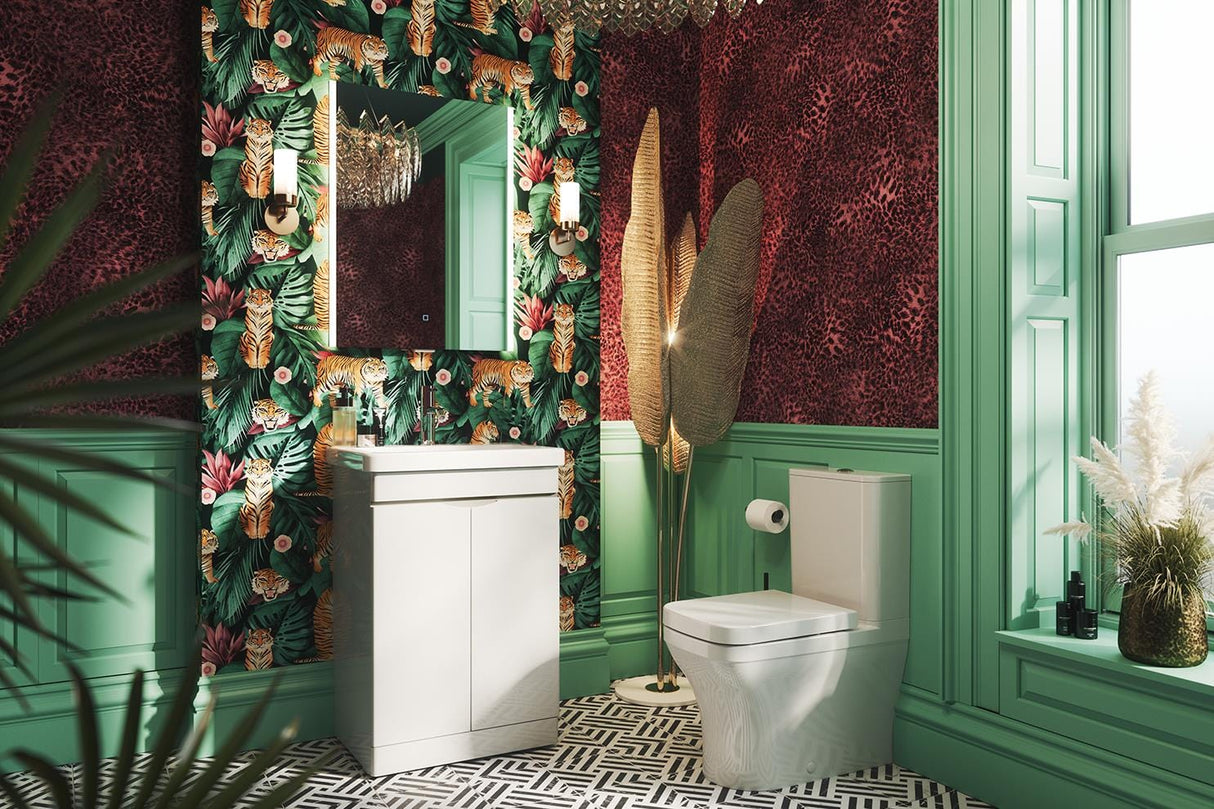 Saneux Floor Standing Vanity Unit Saneux Indigo Vanity Unit With Basin - 600 x 400mm - Two Door - Floor Standing