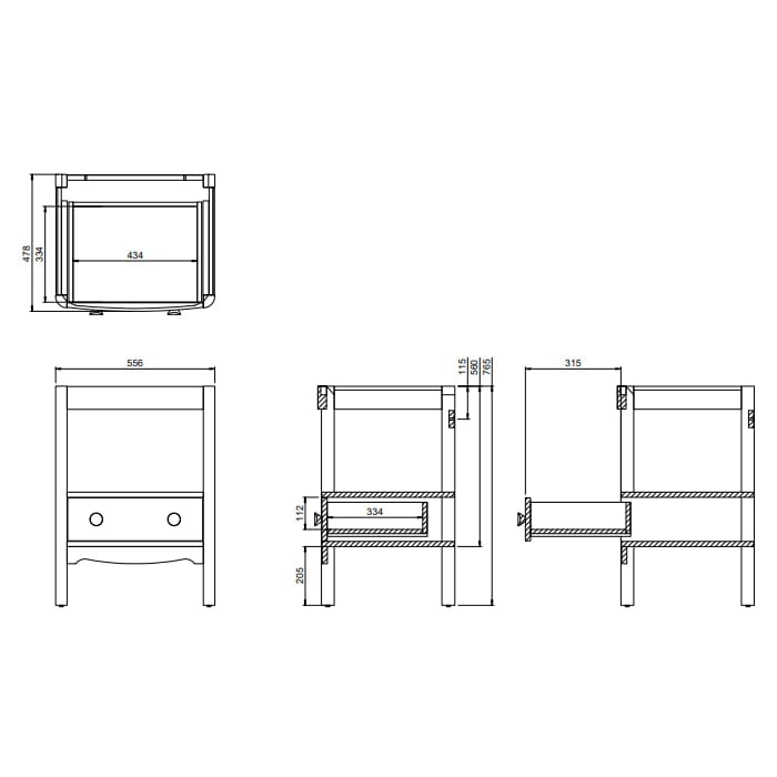 Burlington Floor Standing Vanity Unit Burlington Guild Floor Standing 620mm Vanity Unit with Worktop
