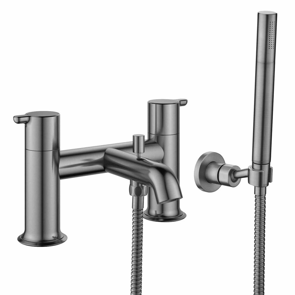 Flova Bath Shower Mixer Gun Metal Flova Moonlight 2 Hole Bath Shower Mixer with Shower Kit