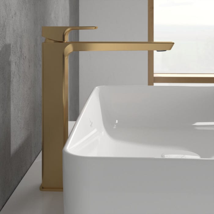 Villeroy & Boch Tall Basin Tap Brushed Gold Villeroy & Boch Subway 3.0 Tall Basin Mixer Tap
