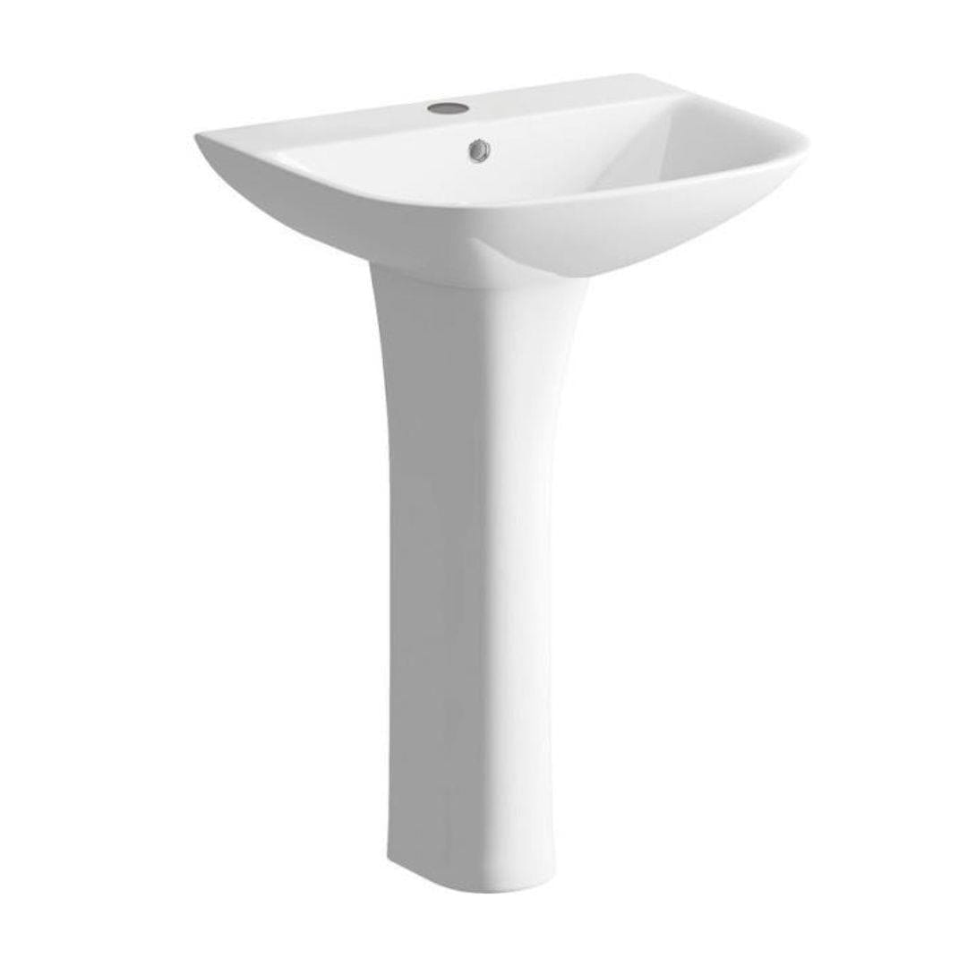 Aquarius Pedestal Basin Aquarius Sequoia 560mm Basin and Pedestal with 1 Tap Hole