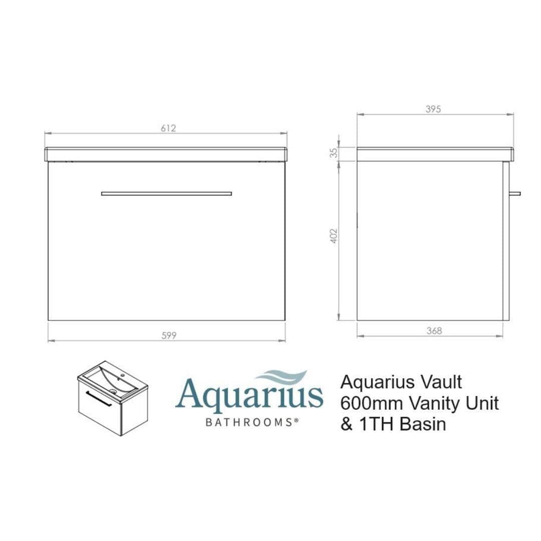 Aquarius Wall Mounted Vanity Unit Aquarius Vault Single Drawer Vanity Unit with 1 Tap Hole Basin
