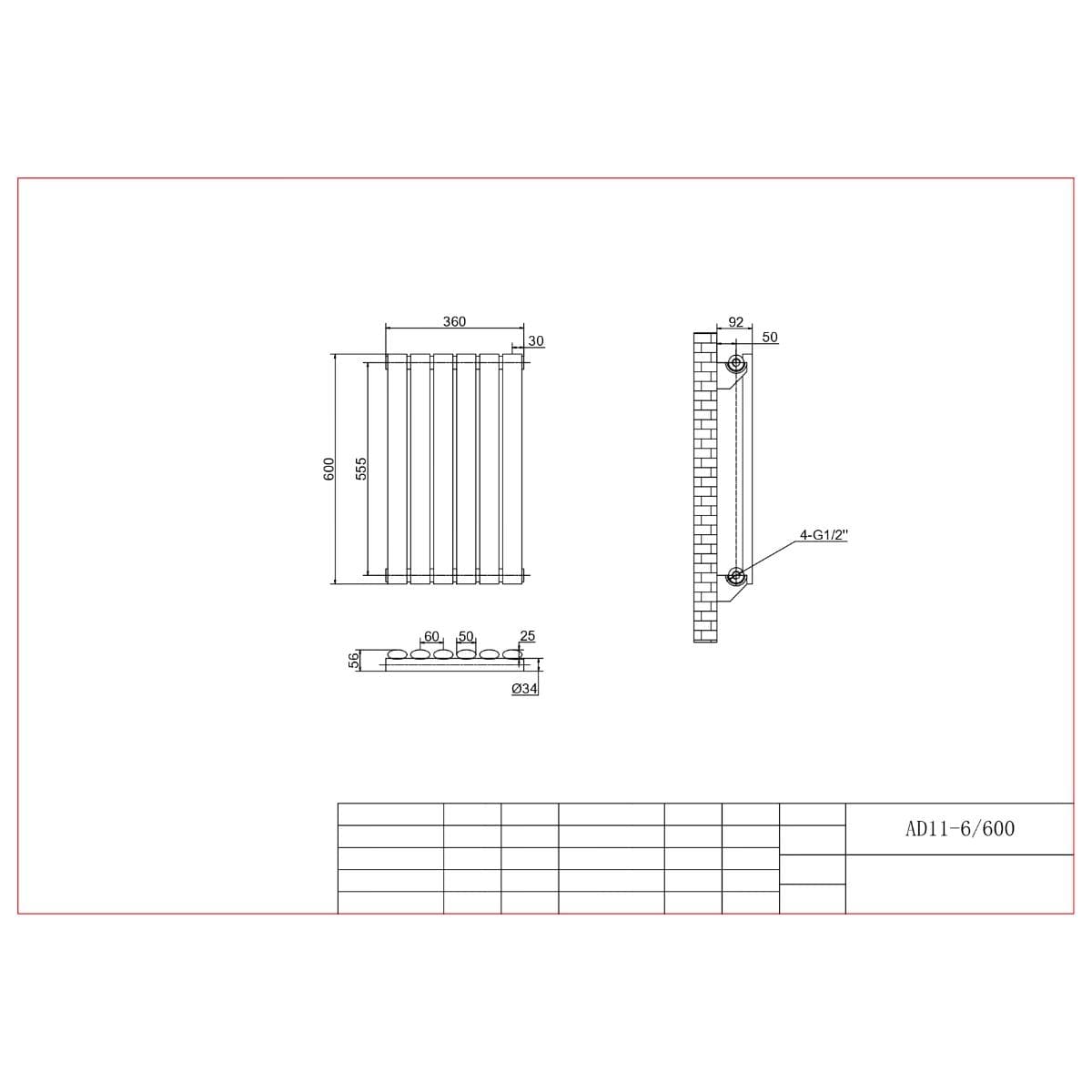 Aquarius Bathrooms Column Radiator Aquarius Athens Single Horizontal Column Radiator in Anthracite