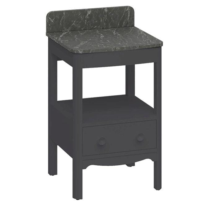 Burlington Floor Standing Vanity Unit Ashbee Grey / Marquina Burlington Guild Floor Standing 560mm Vanity Unit with Worktop