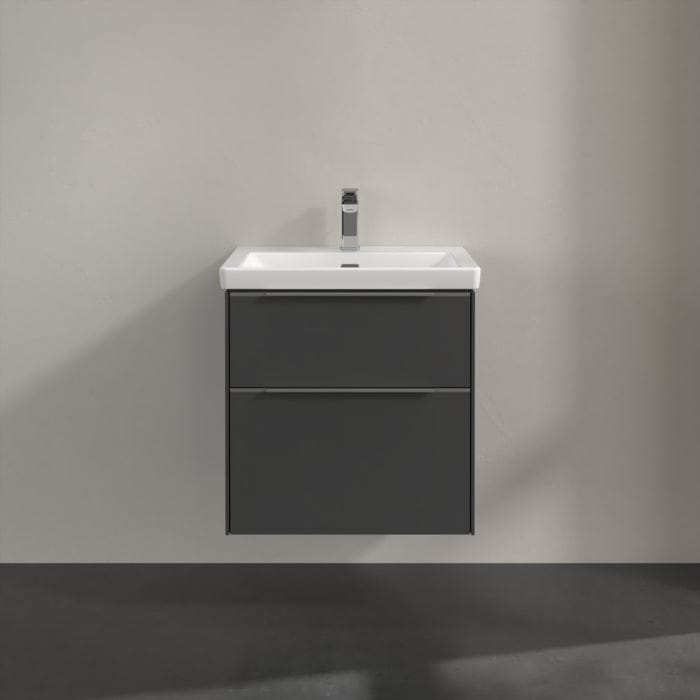 Villeroy & Boch Wall Mounted Vanity Unit Villeroy & Boch Subway 3.0 Wall Hung 600mm Two Drawer Vanity Unit with Basin