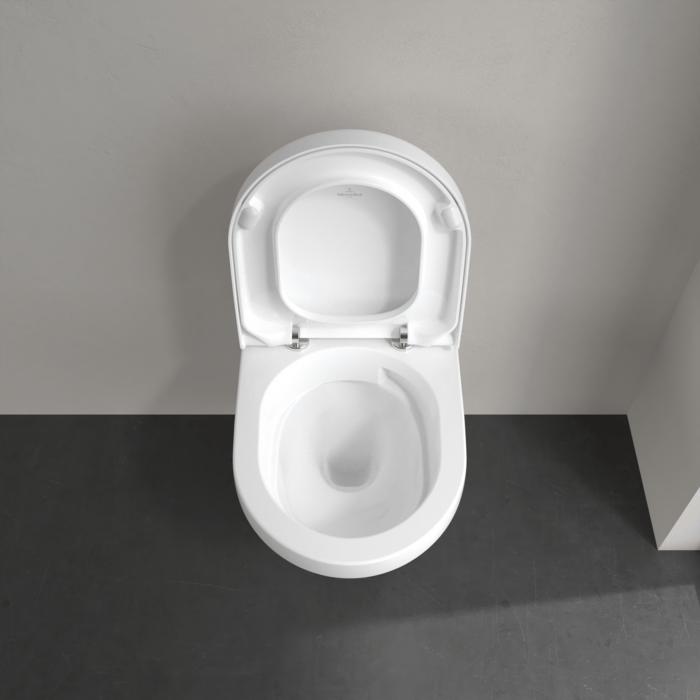 Villeroy & Boch Wall Hung Toilet Villeroy & Boch Architectura Compact Wall Hung Rimless Toilet with TwistFlush and Soft Close Seat