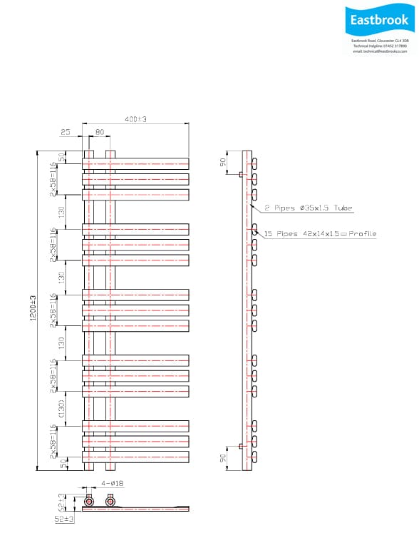 Eastbrook Designer Towel Radiator Eastbrook Leonardo Straight Vertical Heated Towel Rail in Chrome
