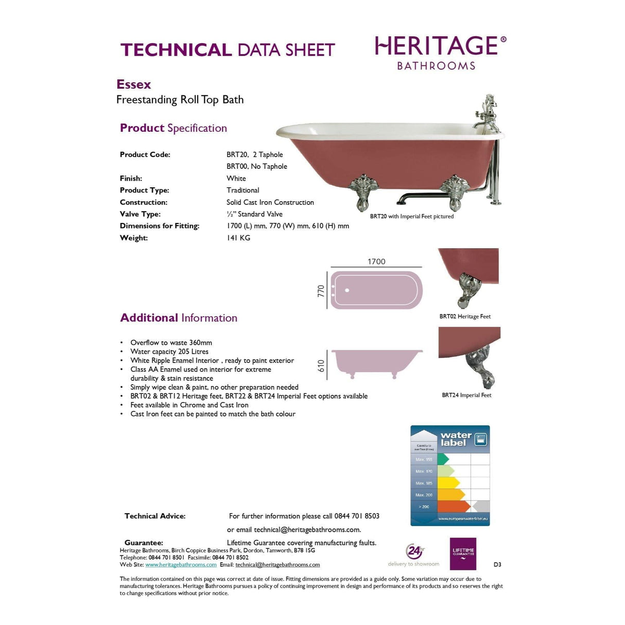 Heritage Roll Top and Slipper Freestanding Bath Heritage Essex Freestanding Cast Iron Bath with Feet